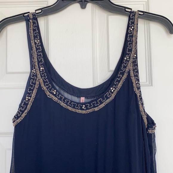Navy sleeveless top sequins - Picture 3 of 7